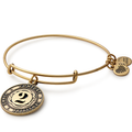Number 2 Charm Bangle Bracelet in Silver and Gold Tone