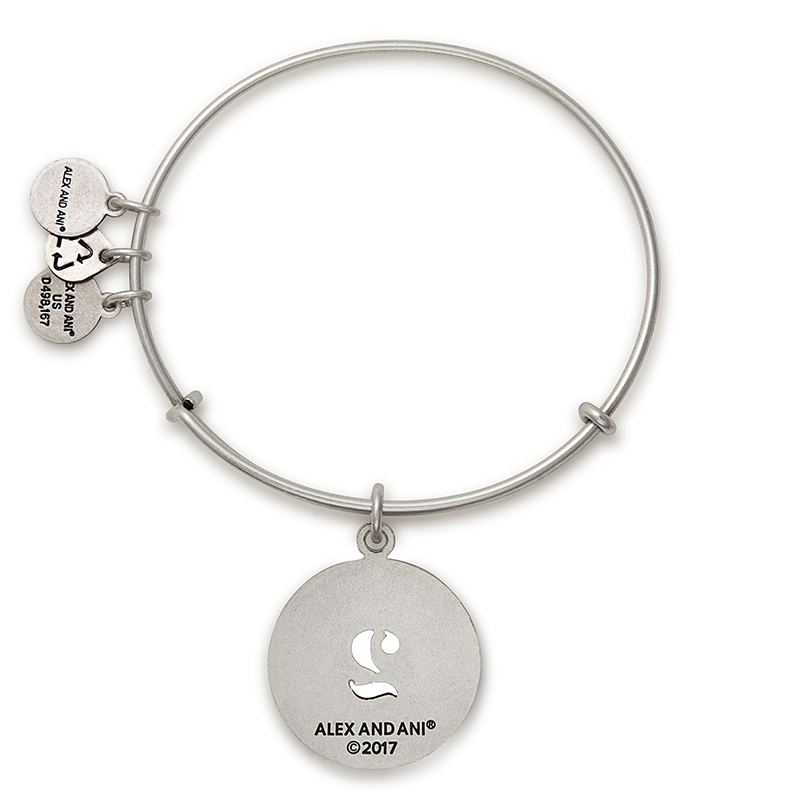 Number 2 Charm Bangle Bracelet in Silver and Gold Tone