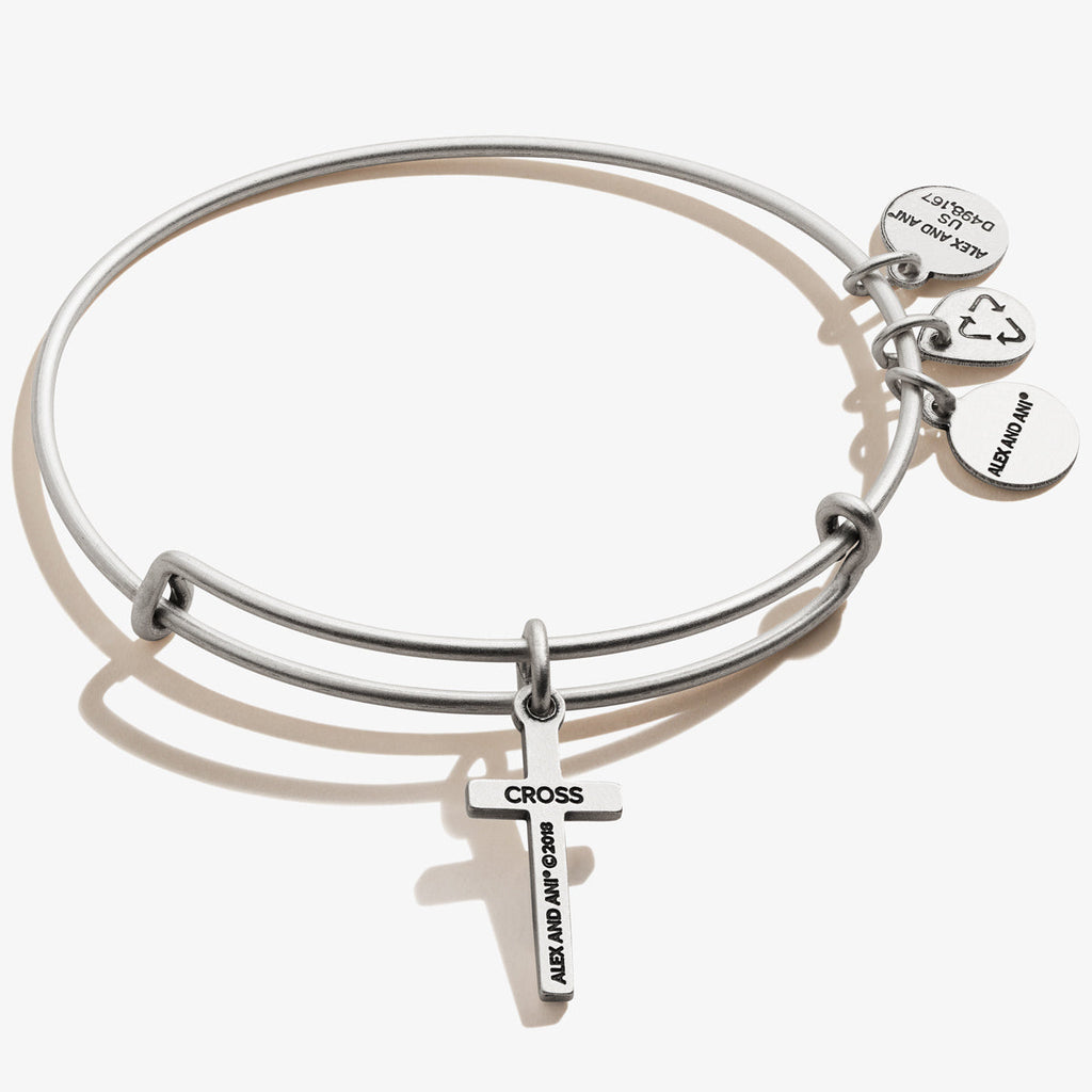 Classic Cross Charm Bangle Bracelet for Faith and Devotion