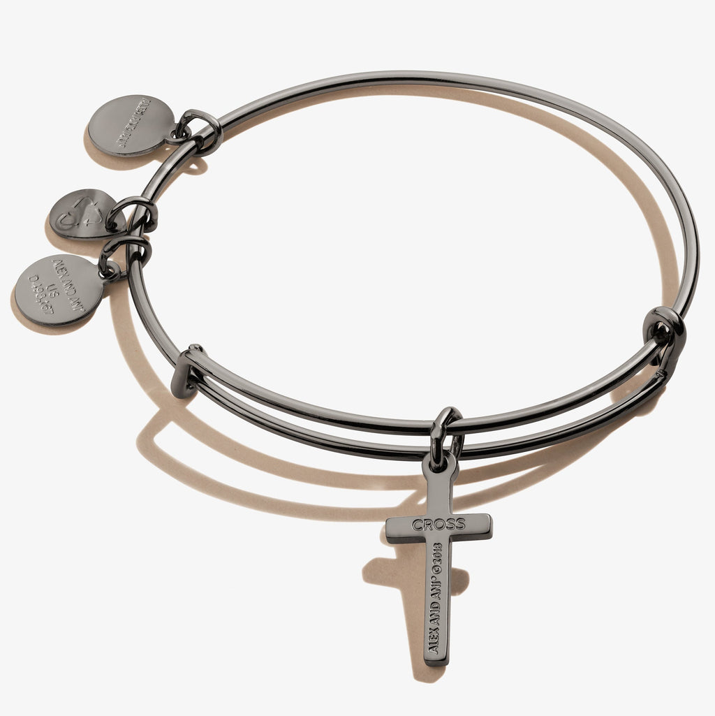 Classic Cross Charm Bangle Bracelet for Faith and Devotion