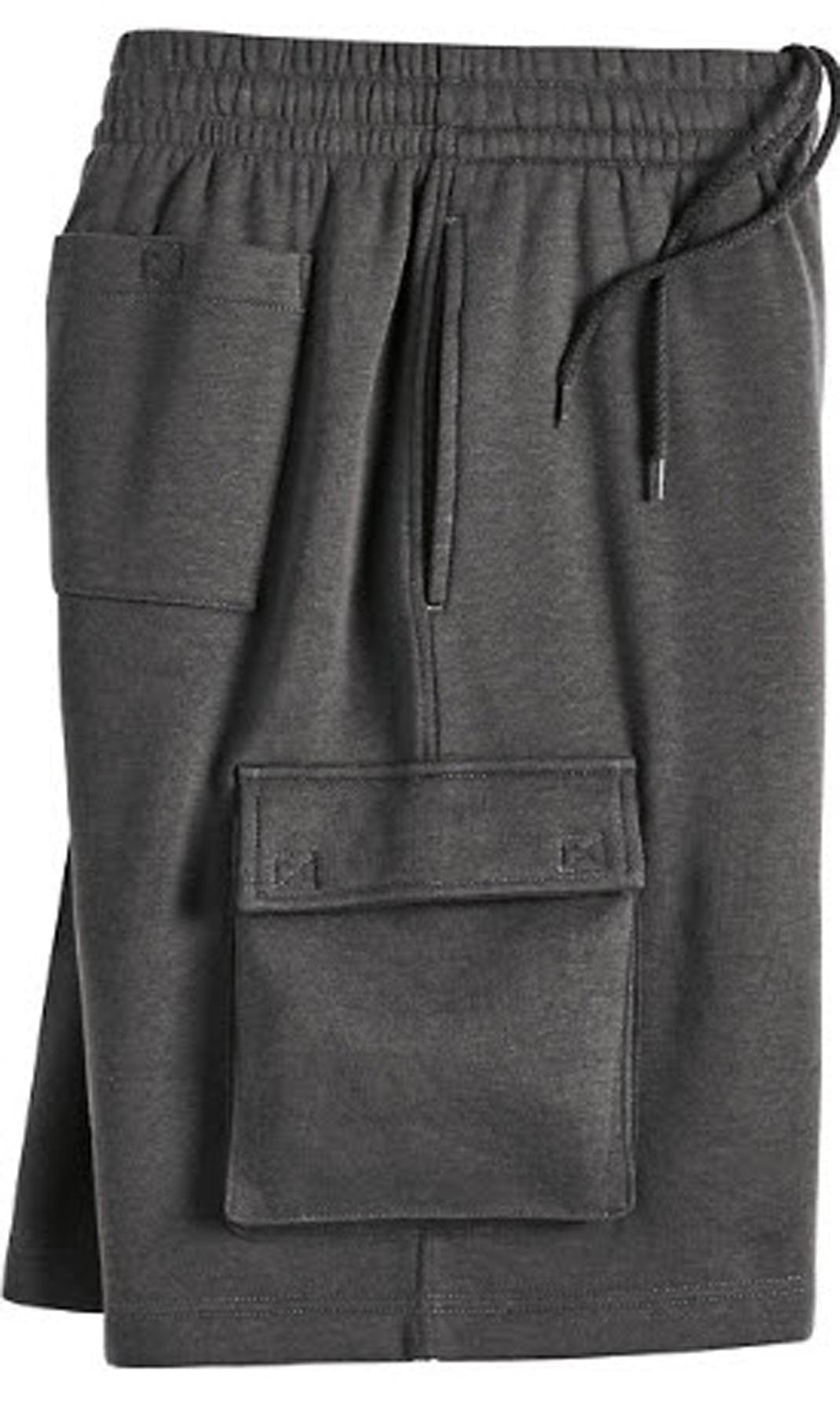 Men's Fleece Cargo Shorts – Relaxed Fit Elastic Waist Utility