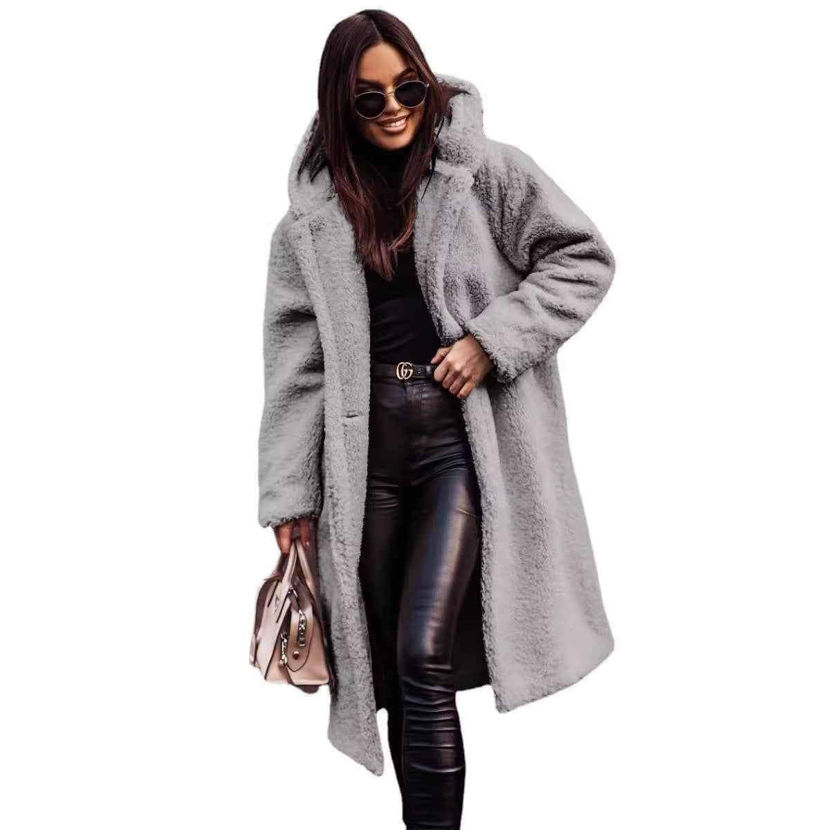 Harajuku Style Long Sleeve Woolen Coat for Women - Cozy & Warm - Image 5
