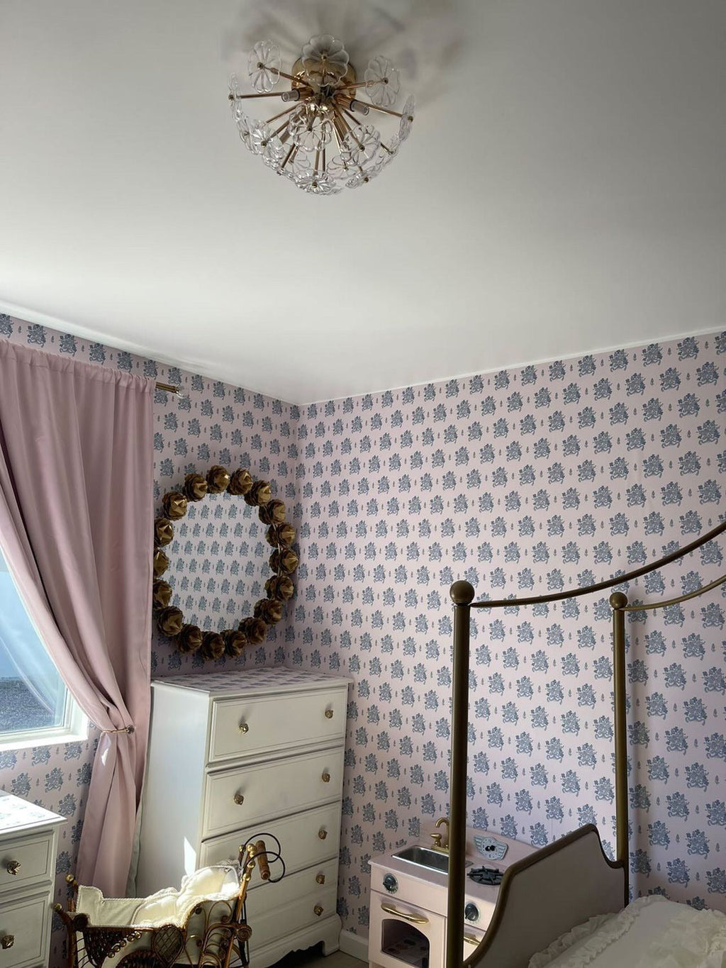 Freya Floral Removable Wallpaper in Pink and Blue