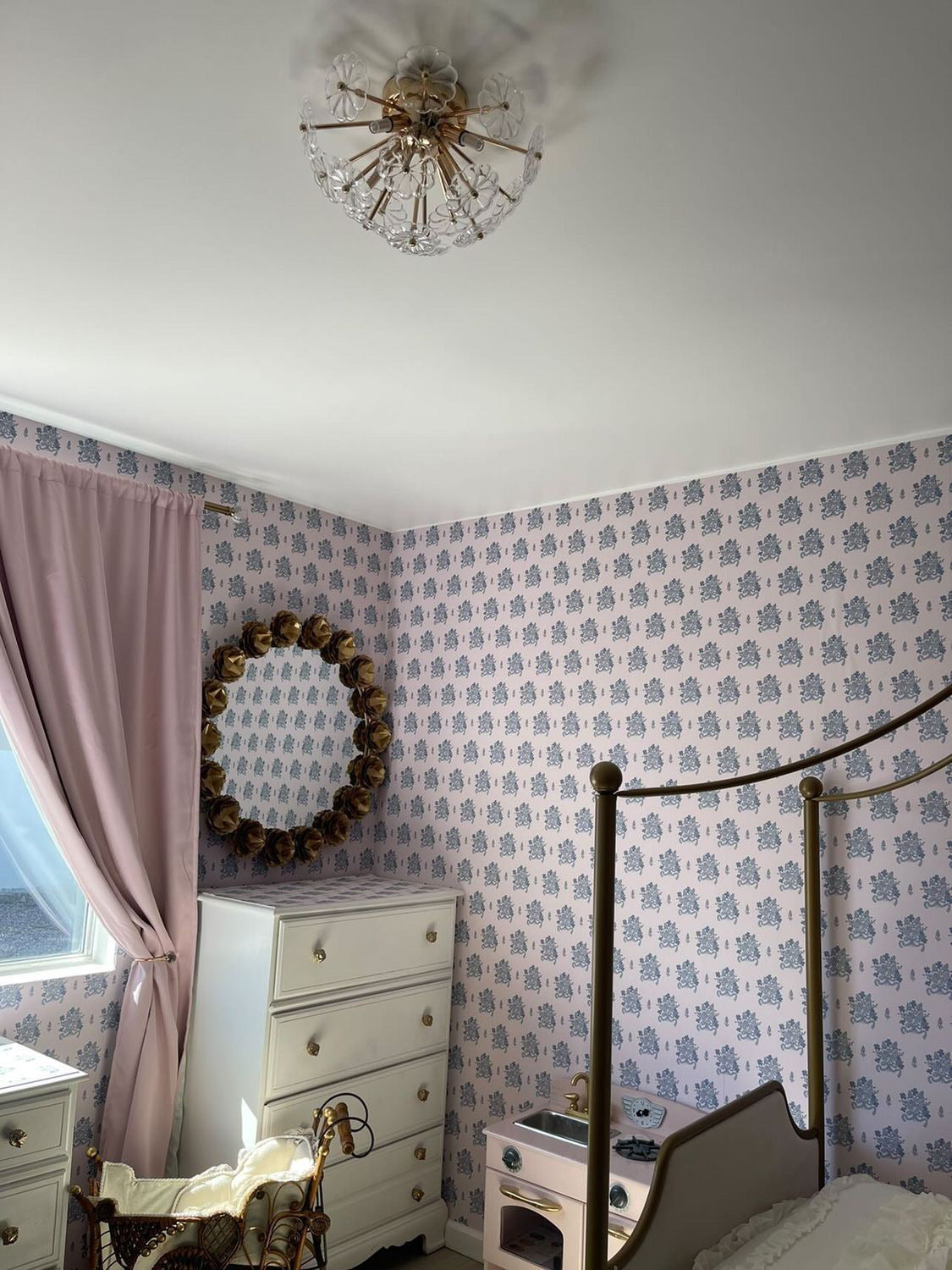 Freya Floral Removable Wallpaper in Pink and Blue