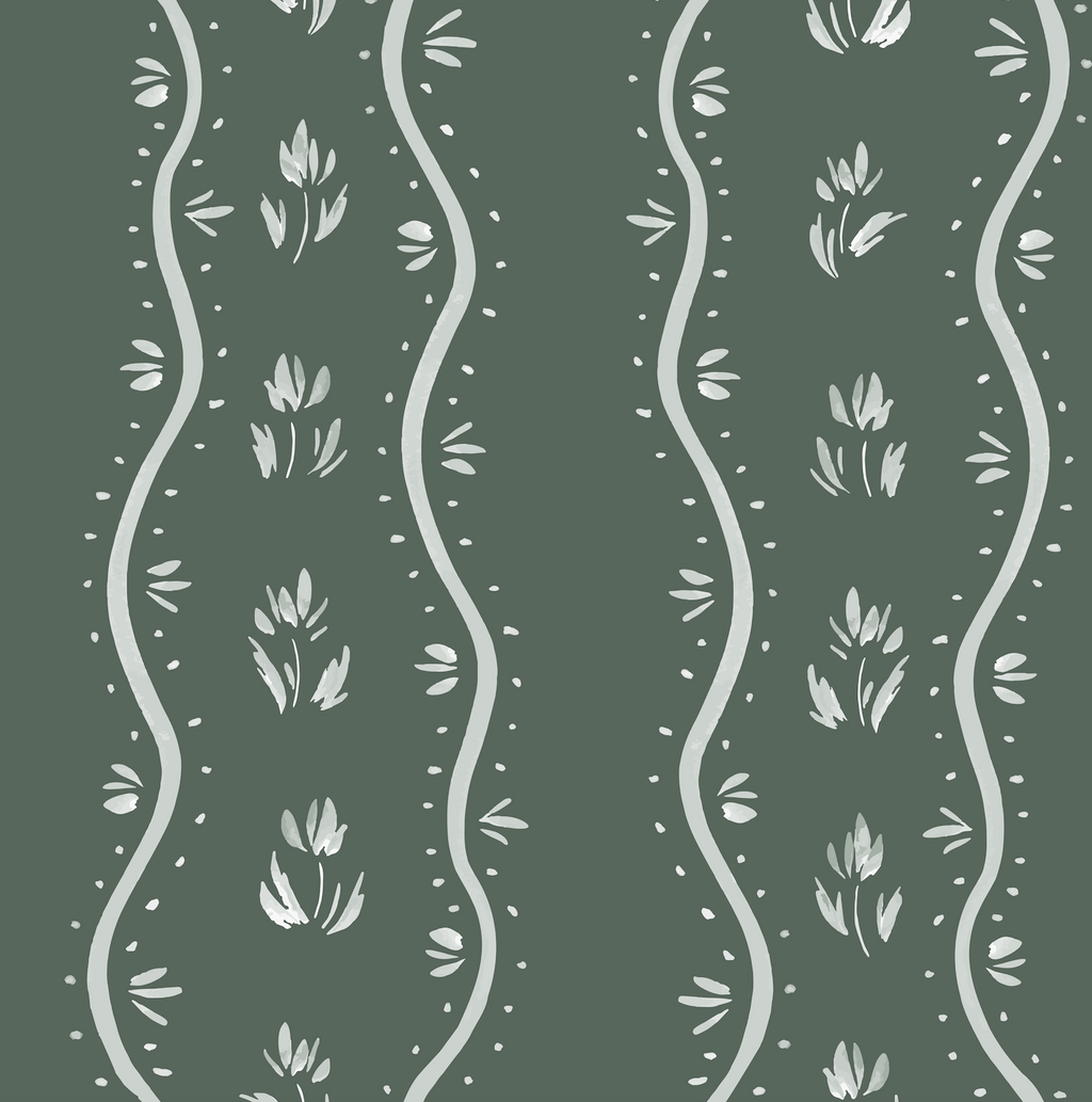 Annabelle Floral Coastal Wallpaper - Blue, Cream & White