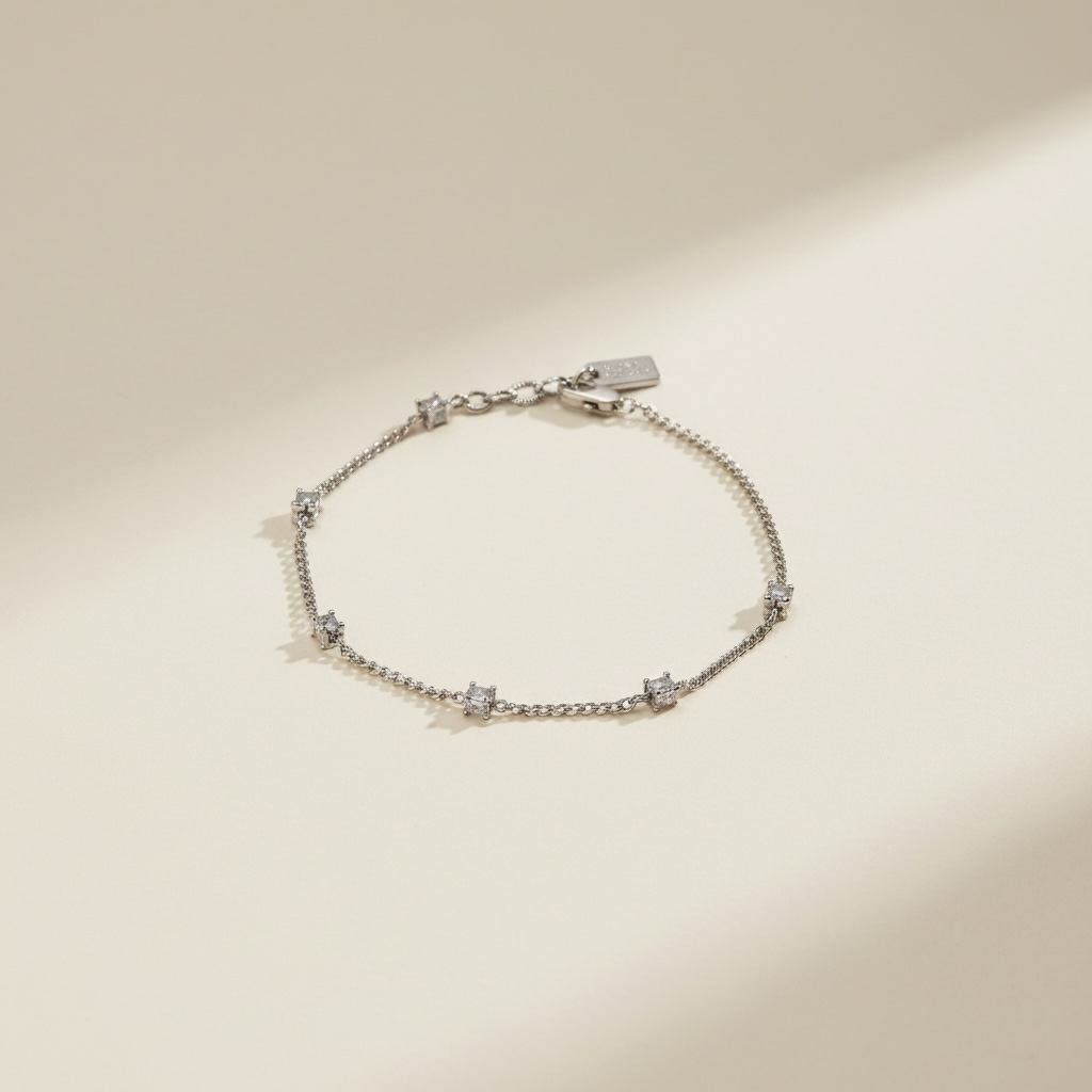 AC Gold Plated Bracelet with Colored Zircon Gemstone