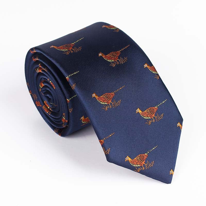 Vibrant Jacquard Bird Pattern Necktie - Multi-Color Design - Image 16
