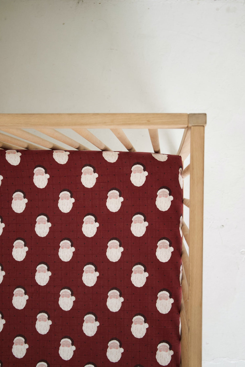 Muslin Crib Sheet | Vintage Santa