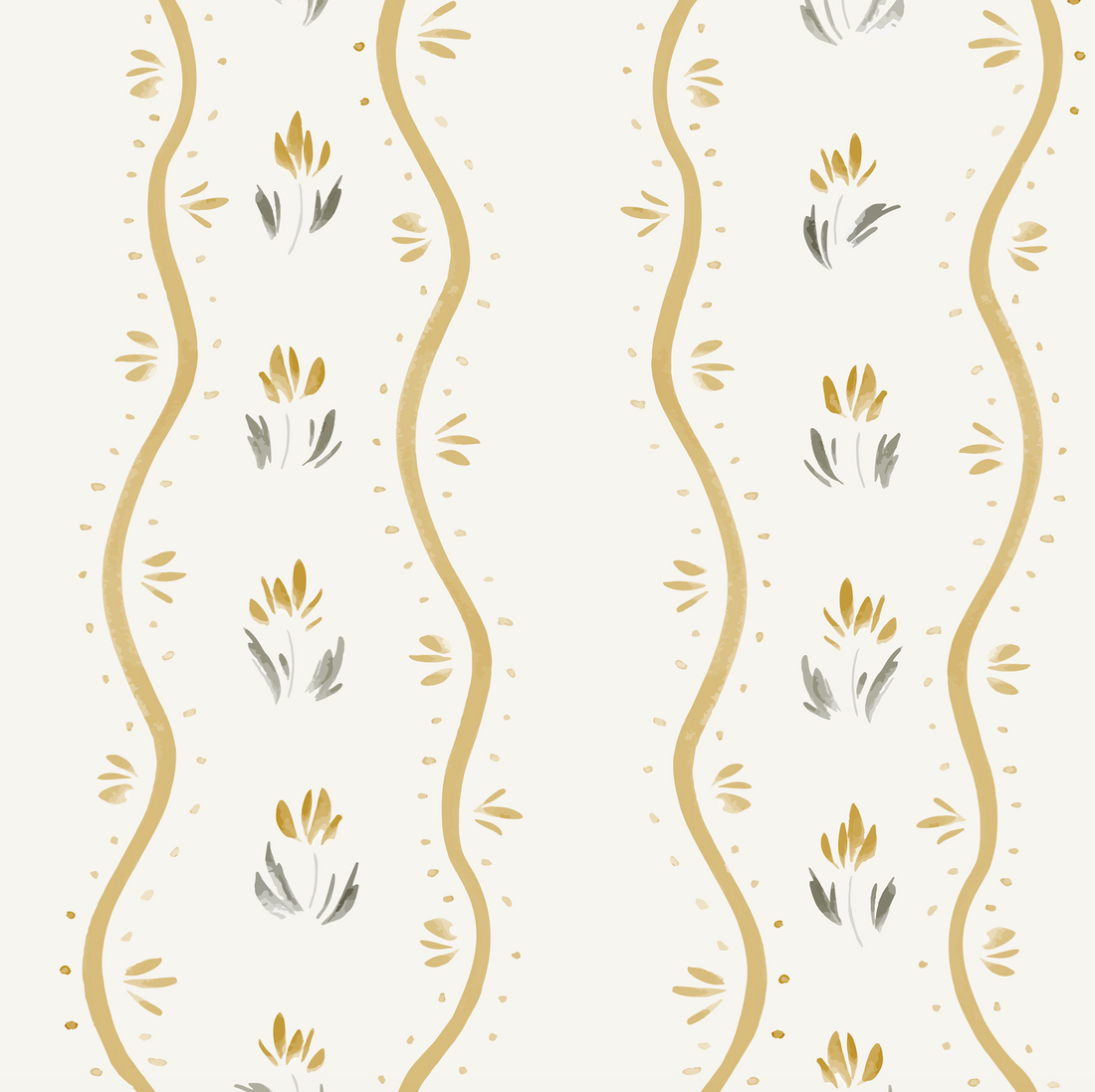 Annabelle Floral Coastal Wallpaper - Blue, Cream & White