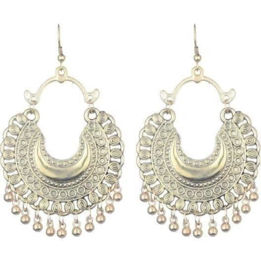 Stylish silver-tone party wear earrings for women and girls