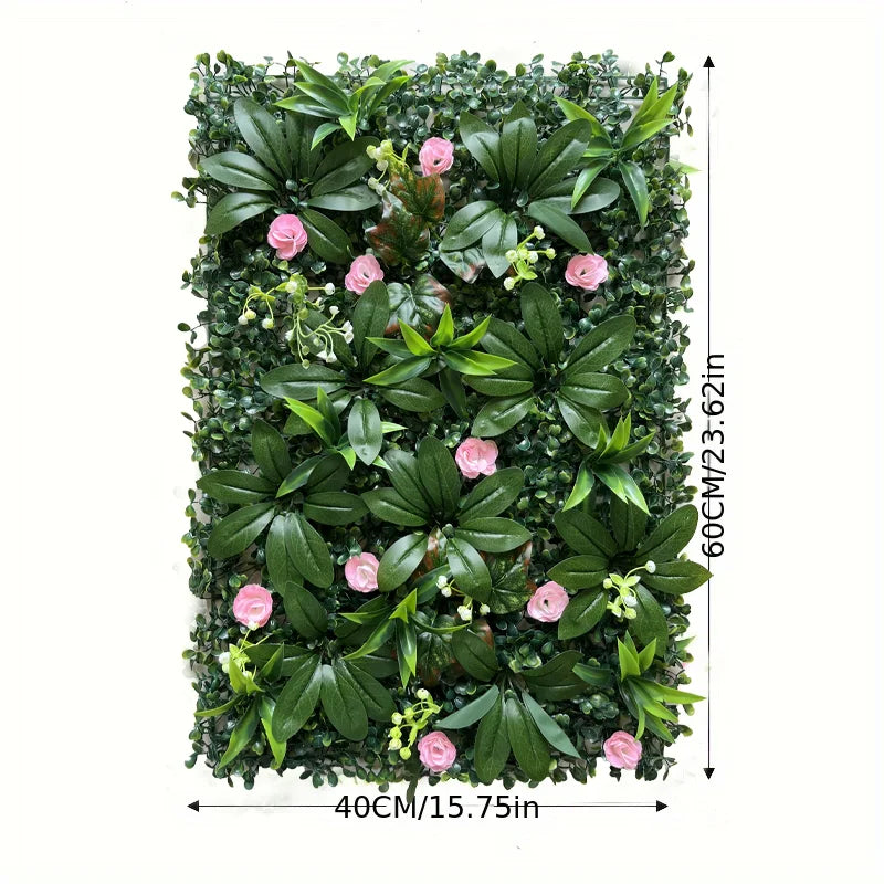 Green Plant Wall Panels Artificial Plant Wall Decoration Biological Plant Wall for Outdoor Garden Wedding Wall Fence Decoration