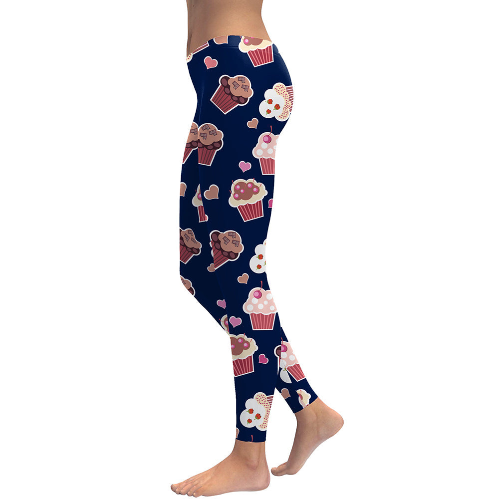 Women's Fun Cupcake Print Full-Length Leggings - Image 2