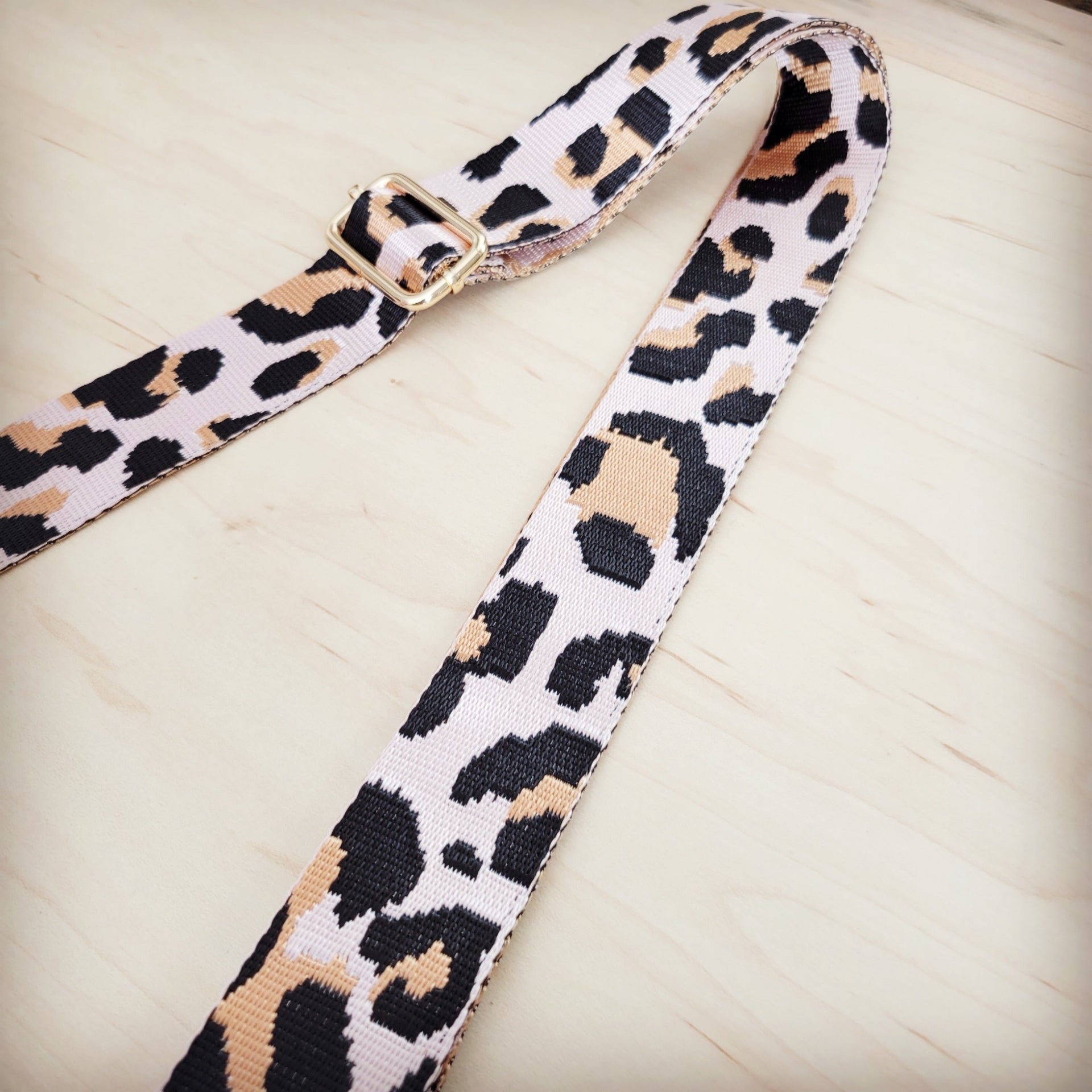 Adjustable Leopard Print Nylon Crossbody Bag Strap