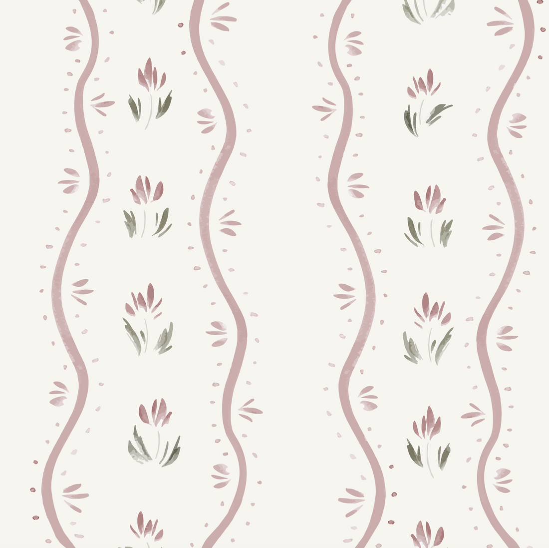 Annabelle Floral Coastal Wallpaper - Blue, Cream & White