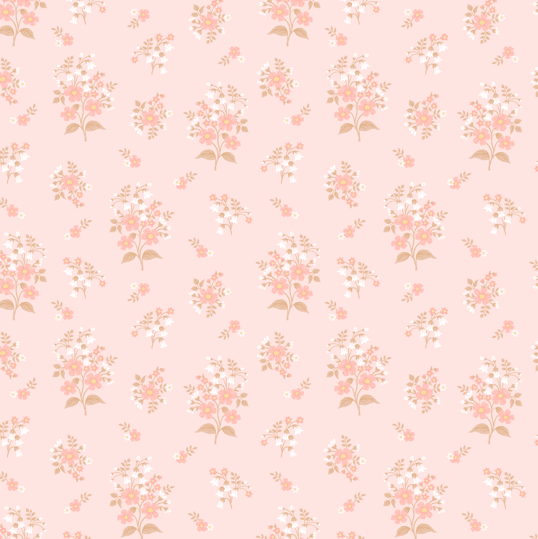 Maisie Floral Removable Wallpaper in Pink and White Nursery