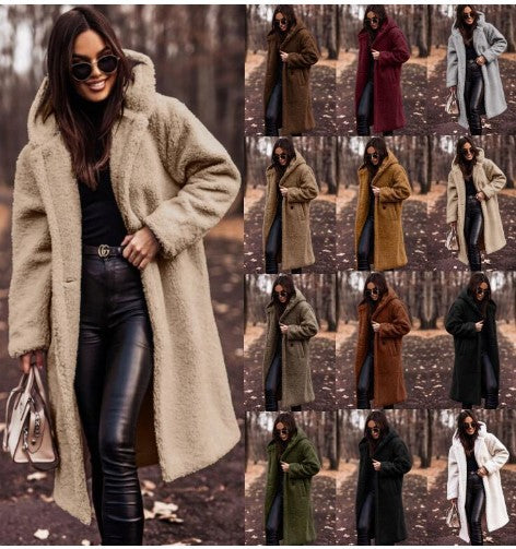 Harajuku Style Long Sleeve Woolen Coat for Women - Cozy & Warm - Image 18
