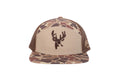 Buck 7 Panel Brown Old School AFW Style w- 3 D Puff and Brown Mesh Hat