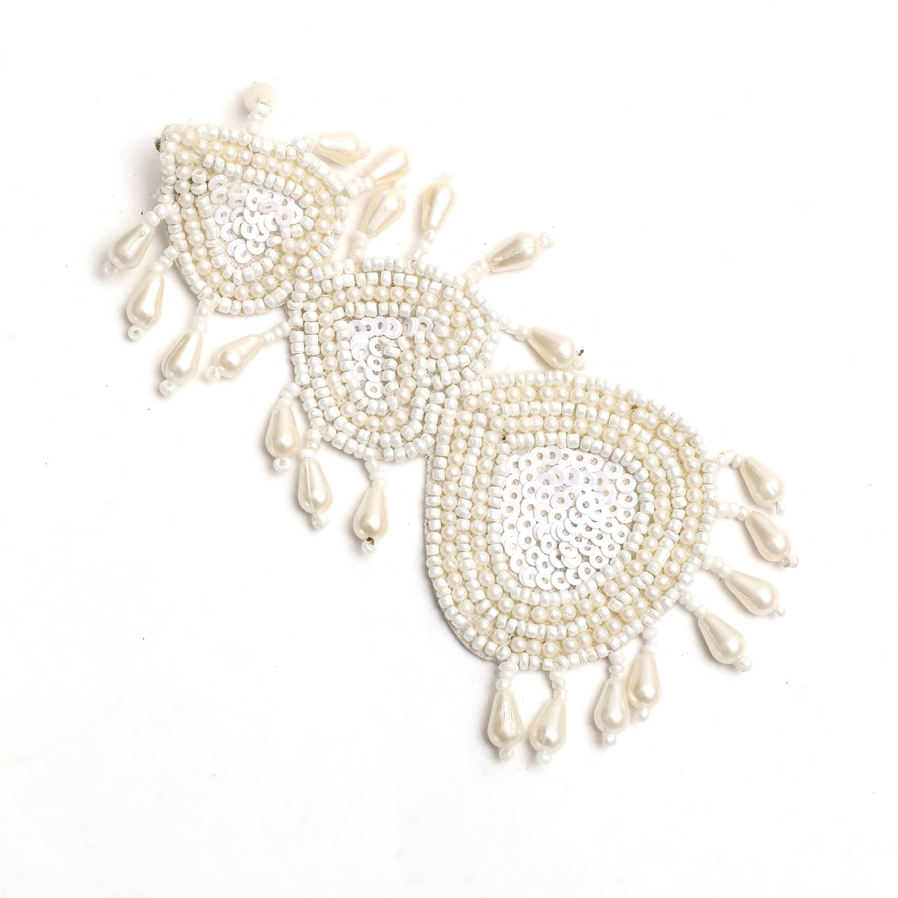 Handicraft Johar Kamal Off White Pearl Earrings for Women