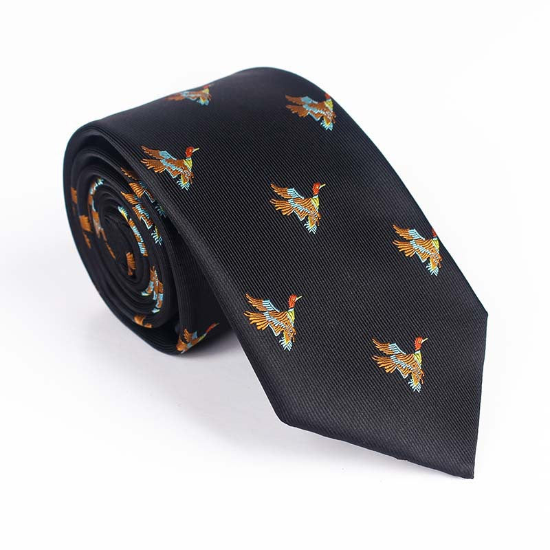 Vibrant Jacquard Bird Pattern Necktie - Multi-Color Design - Image 10