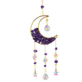 Hourglass Moon Purple Blue Green Pink Crystal Sun Catcher Pendant Decoration, Half Moon Window Hanging Pendant - Home and Garden