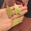 African Gold Color Jewelry Set for Party Hollow Out Design Hook Earrings and Finger Ring 2Pcs Set for Nigerian Jewelry Accessory