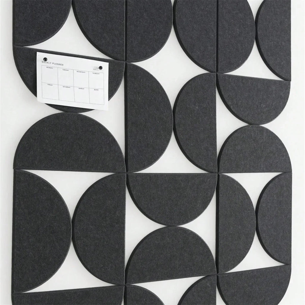 12pcs Decorative Felt Wall Panel Kit Semicircular Wall Felt Tiles Home Decor Felts Tiles with Self Adhesive Decorative Board