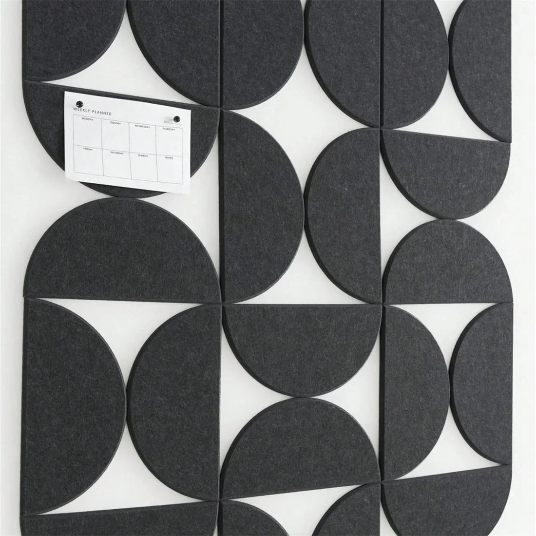 12pcs Decorative Felt Wall Panel Kit Semicircular Wall Felt Tiles Home Decor Felts Tiles with Self Adhesive Decorative Board