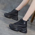 Women's Chunky Platform High-Top Sneakers in White & Black - Image 2