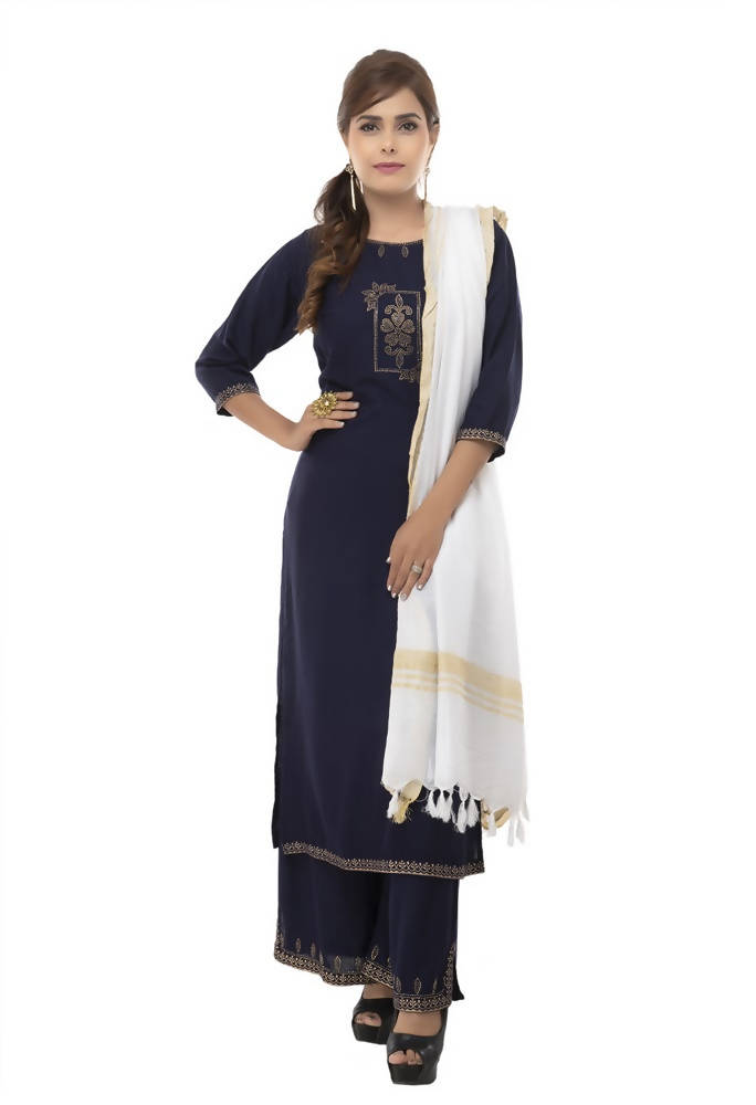 Off white slub cotton dupatta draped elegantly, showcasing fabric texture.