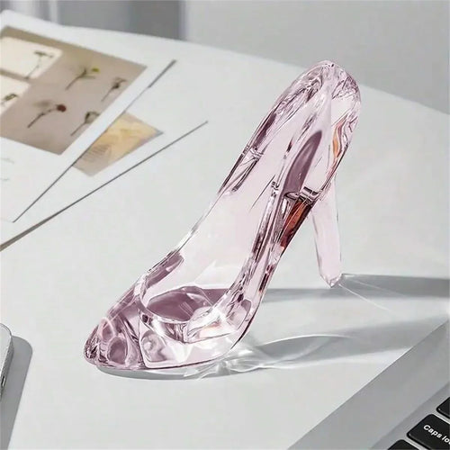 1pc Creative Acrylic Crystal Shoe Festival Party Decorations Wedding Venue Ornaments Princess Party Accessories Miniature Statue