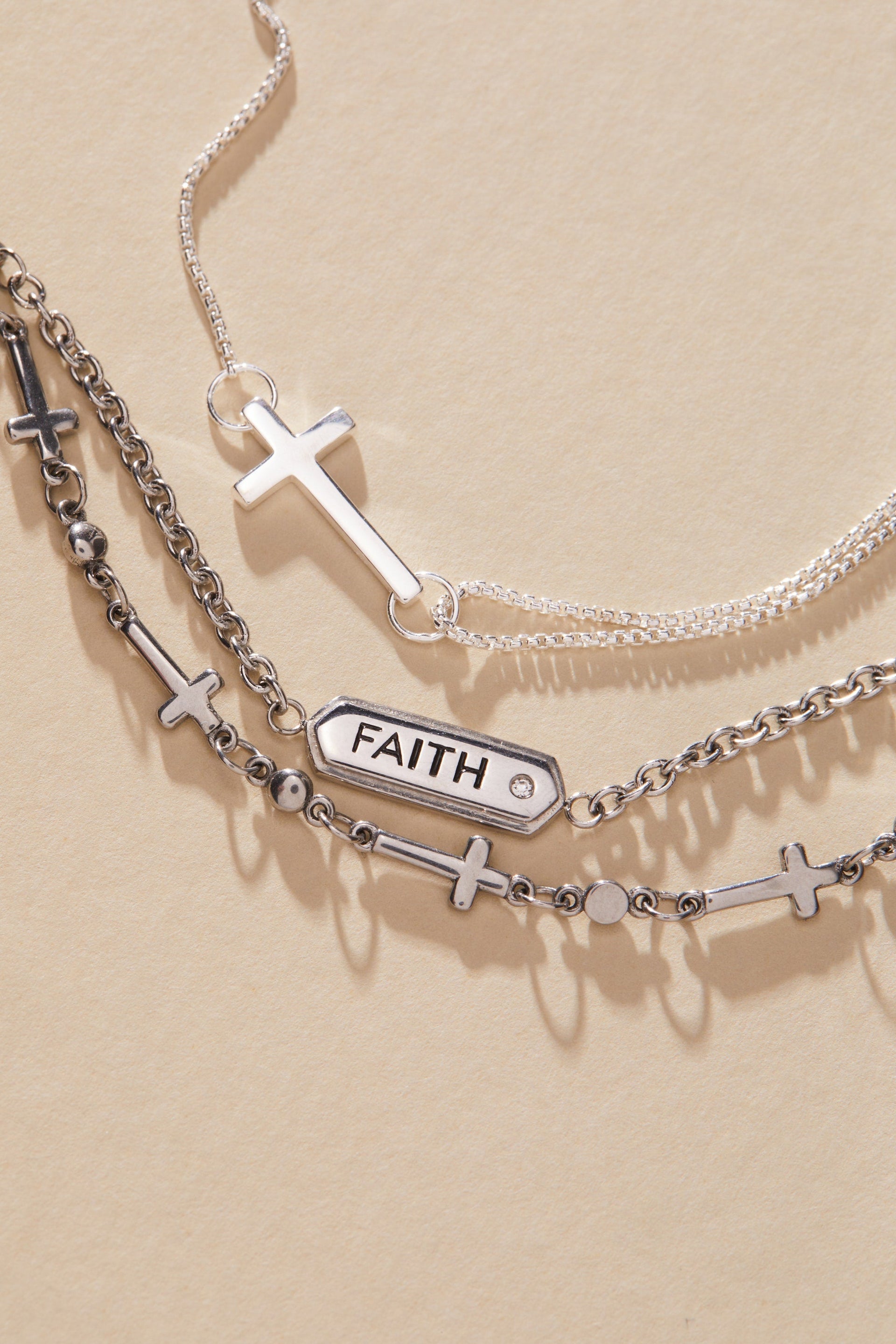Minimalist Pull Chain Cross Bracelet in Gold or Silver Tone