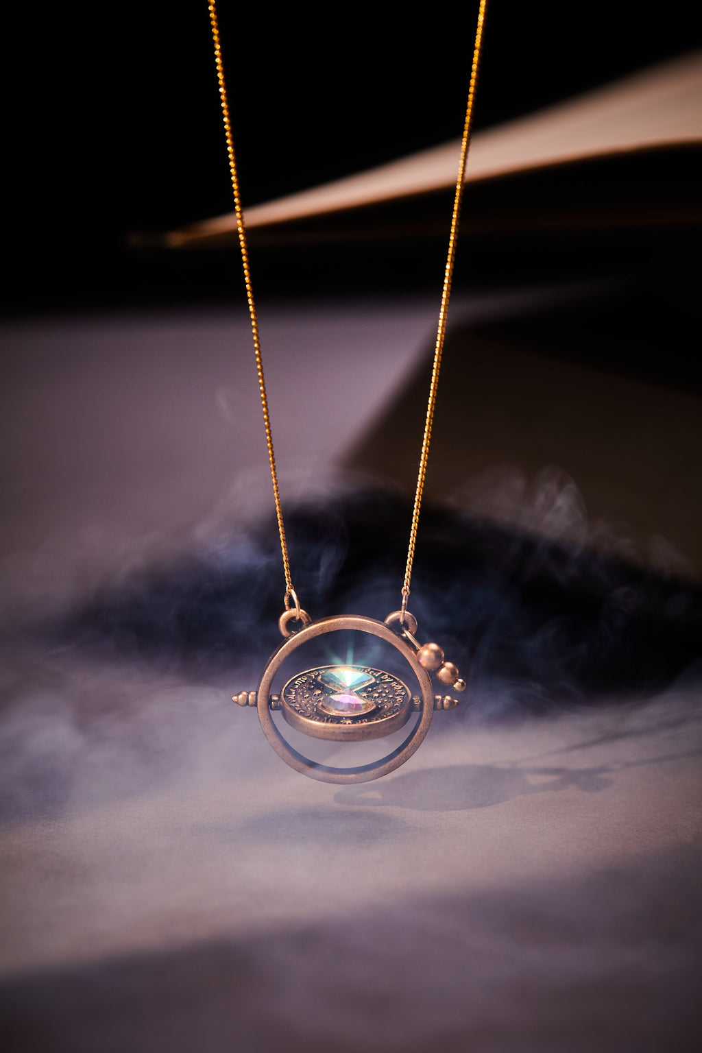 Harry Potter Time Turner Spinner Necklace Gold Fantasy Jewelry