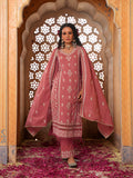 Multicolor embroidered kurta set with lace trim and matching dupatta