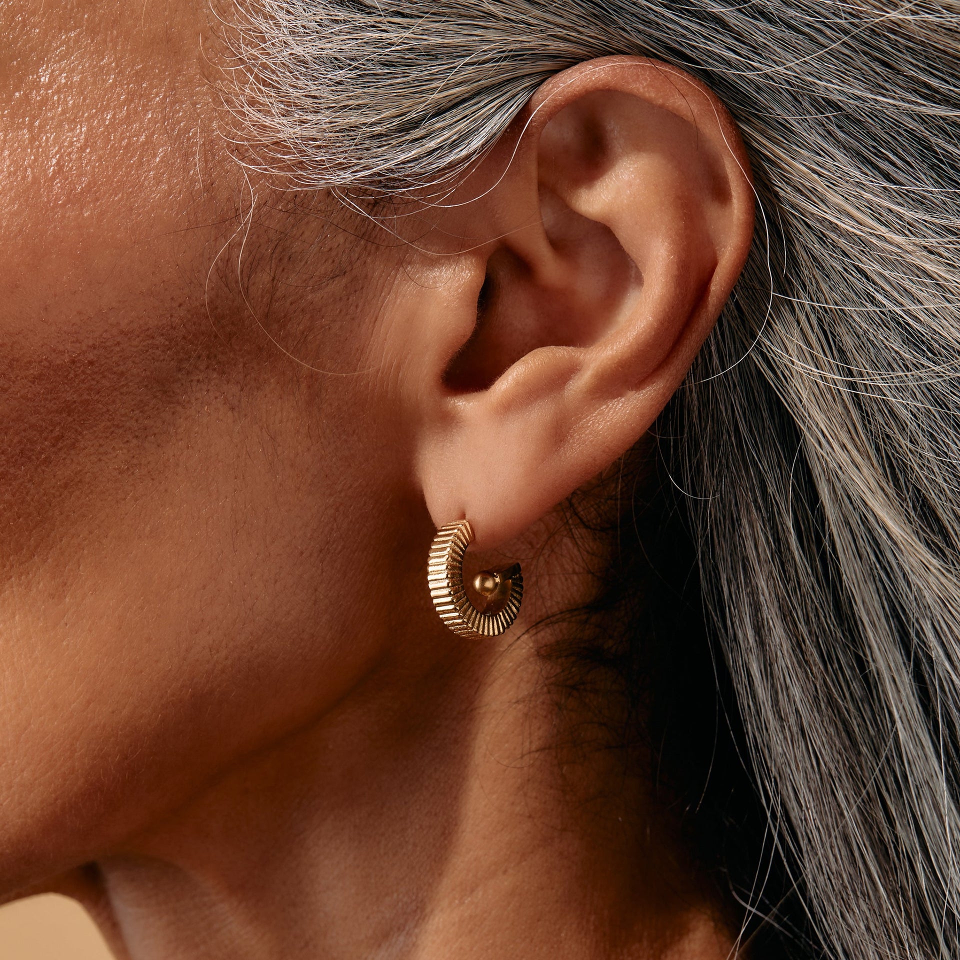 Black Onyx Textured Ring Earrings in Gold or Silver Tone