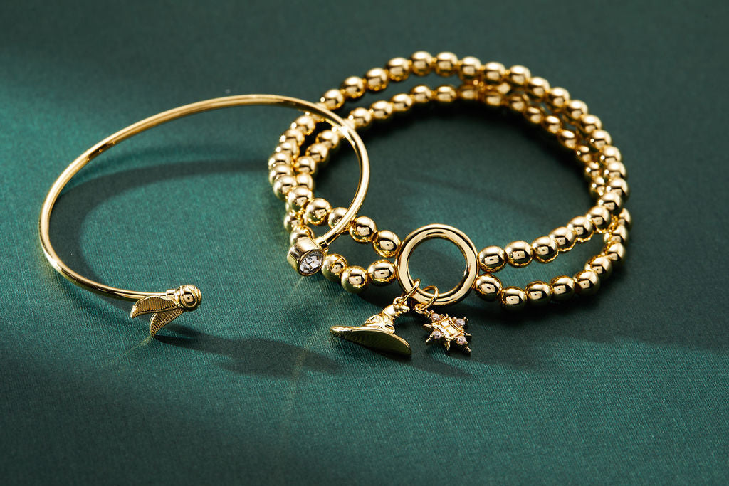 Harry Potter Golden Snitch and Crystal Flex Cuff Bracelet
