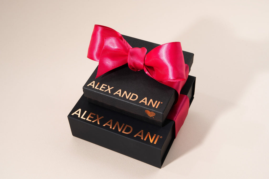 Minimalist Square Gift Box with Satin Ribbon - Black and Pink