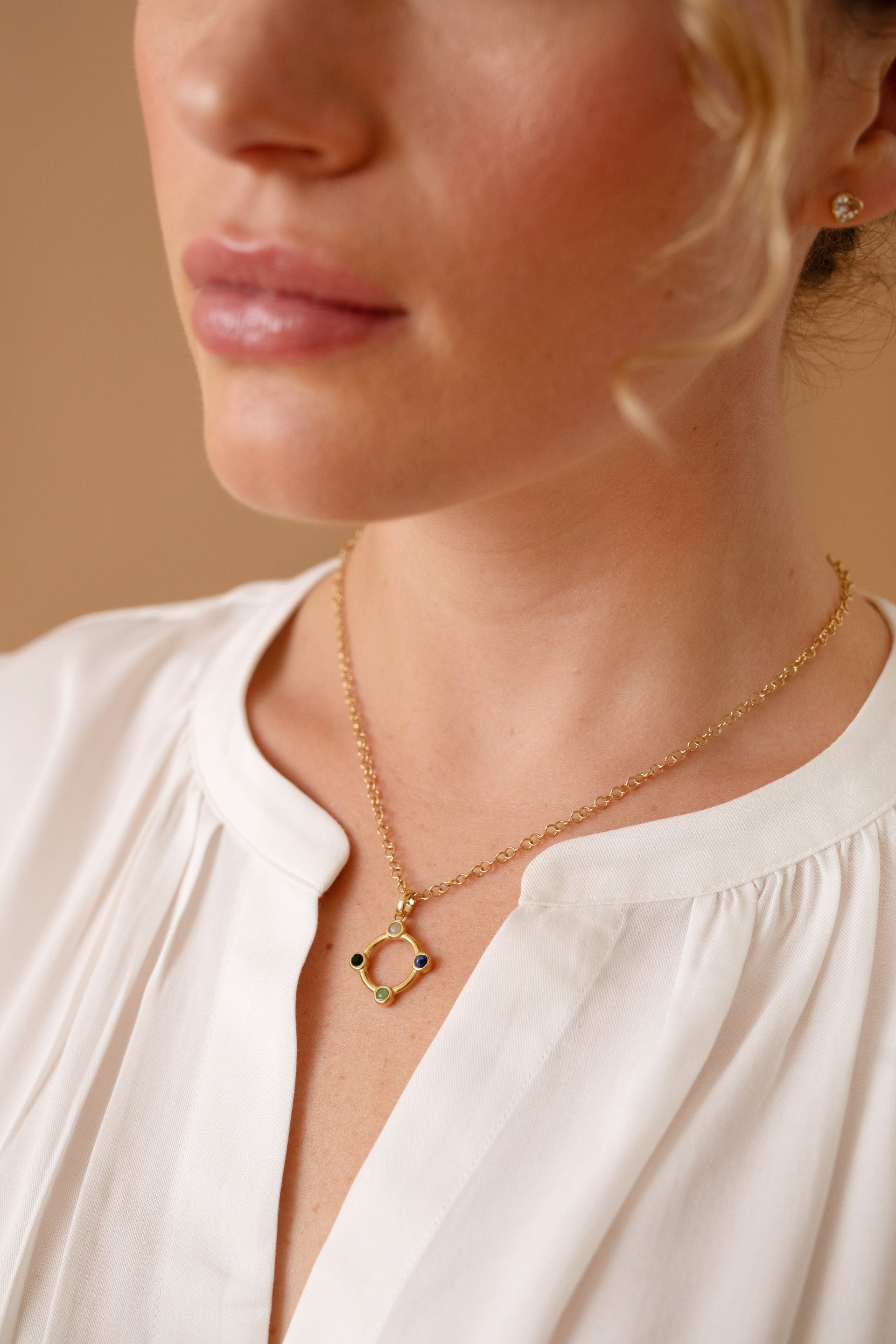 Wife Acrostic Hidden Message Crystal Pendant Necklace