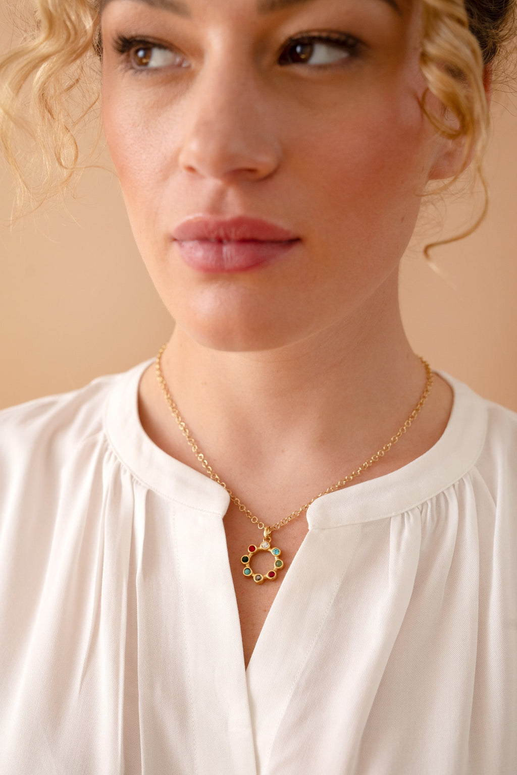 Daughter Hidden Message Acrostic Crystal Pendant Necklace