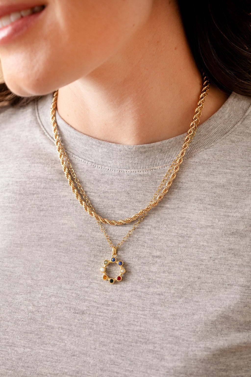 I Love You Hidden Message Acrostic Crystal Charm Necklace