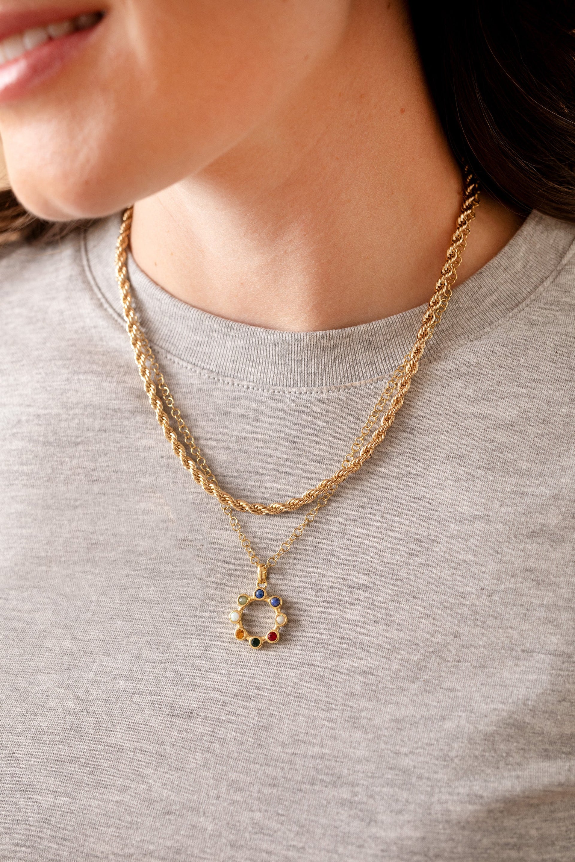 I Love You Hidden Message Acrostic Crystal Charm Necklace