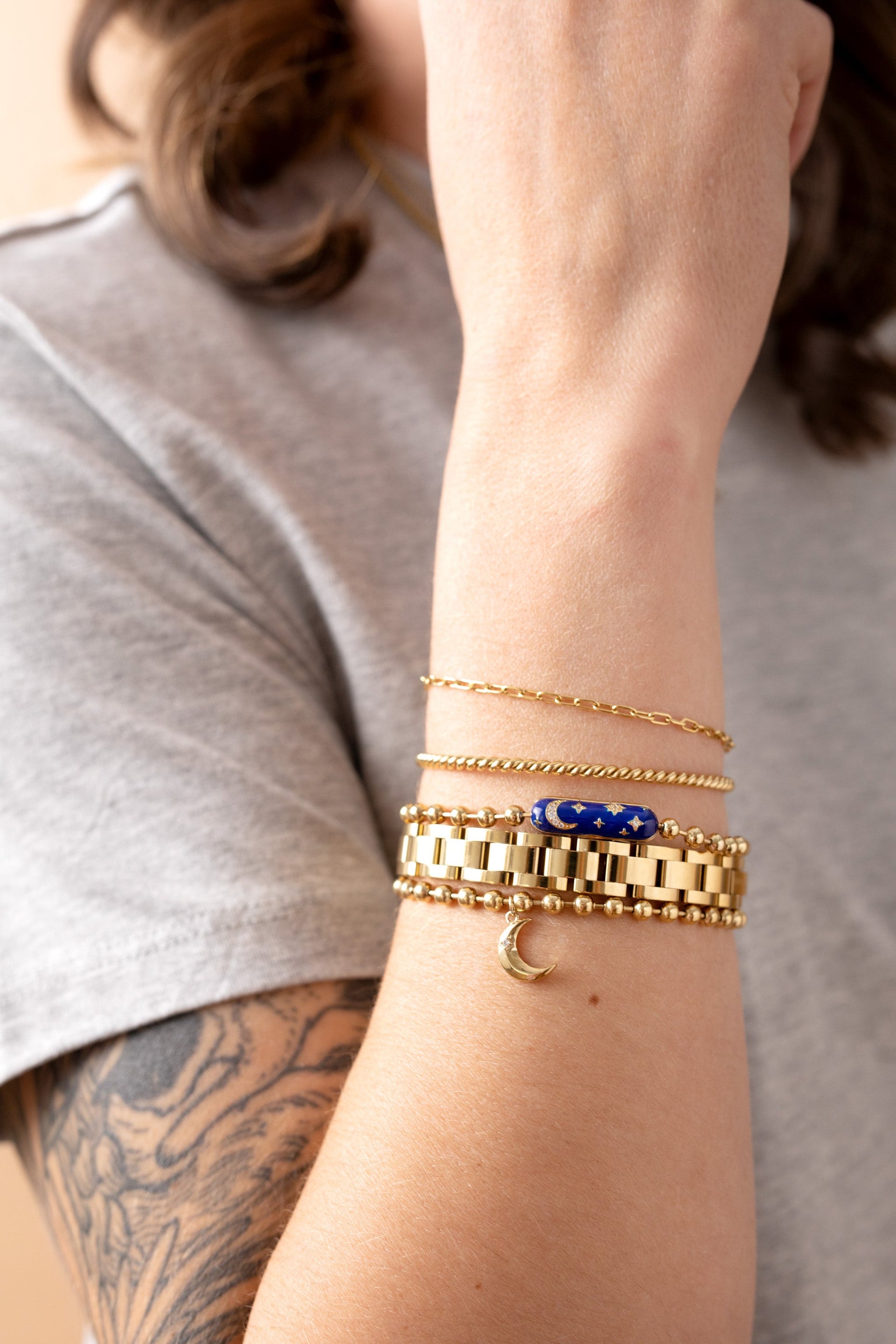 Chunky Watch Strap Bracelet - Adjustable Chain Link Wrist Accessory