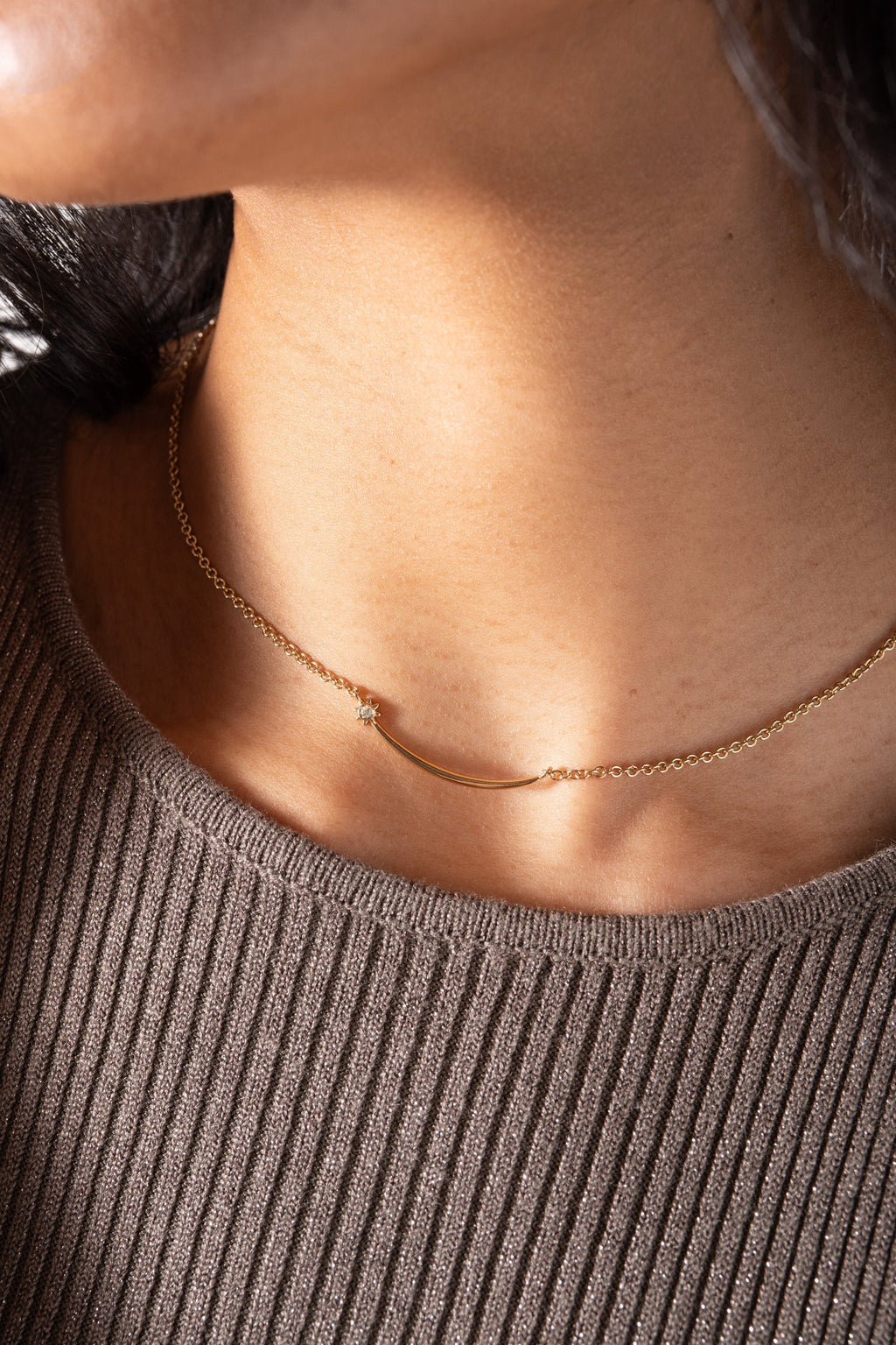 Celestial Shooting Star Necklace in Gold - Minimalist Jewelry