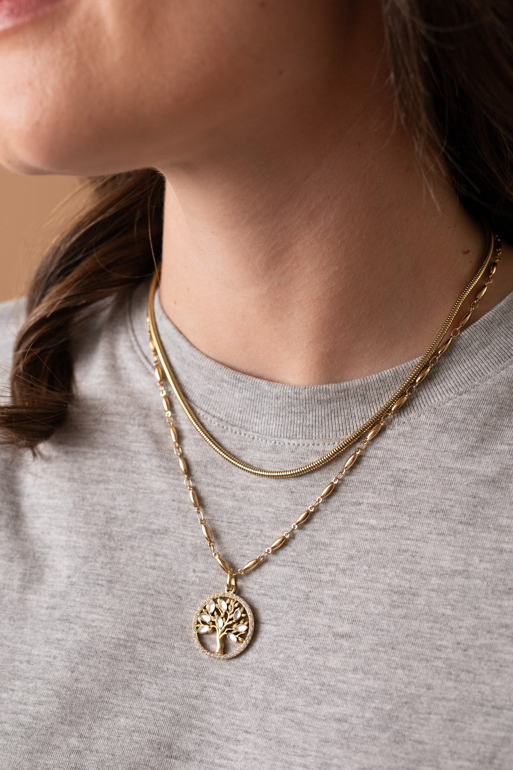 Round Herringbone Chain Necklace Base for Layering