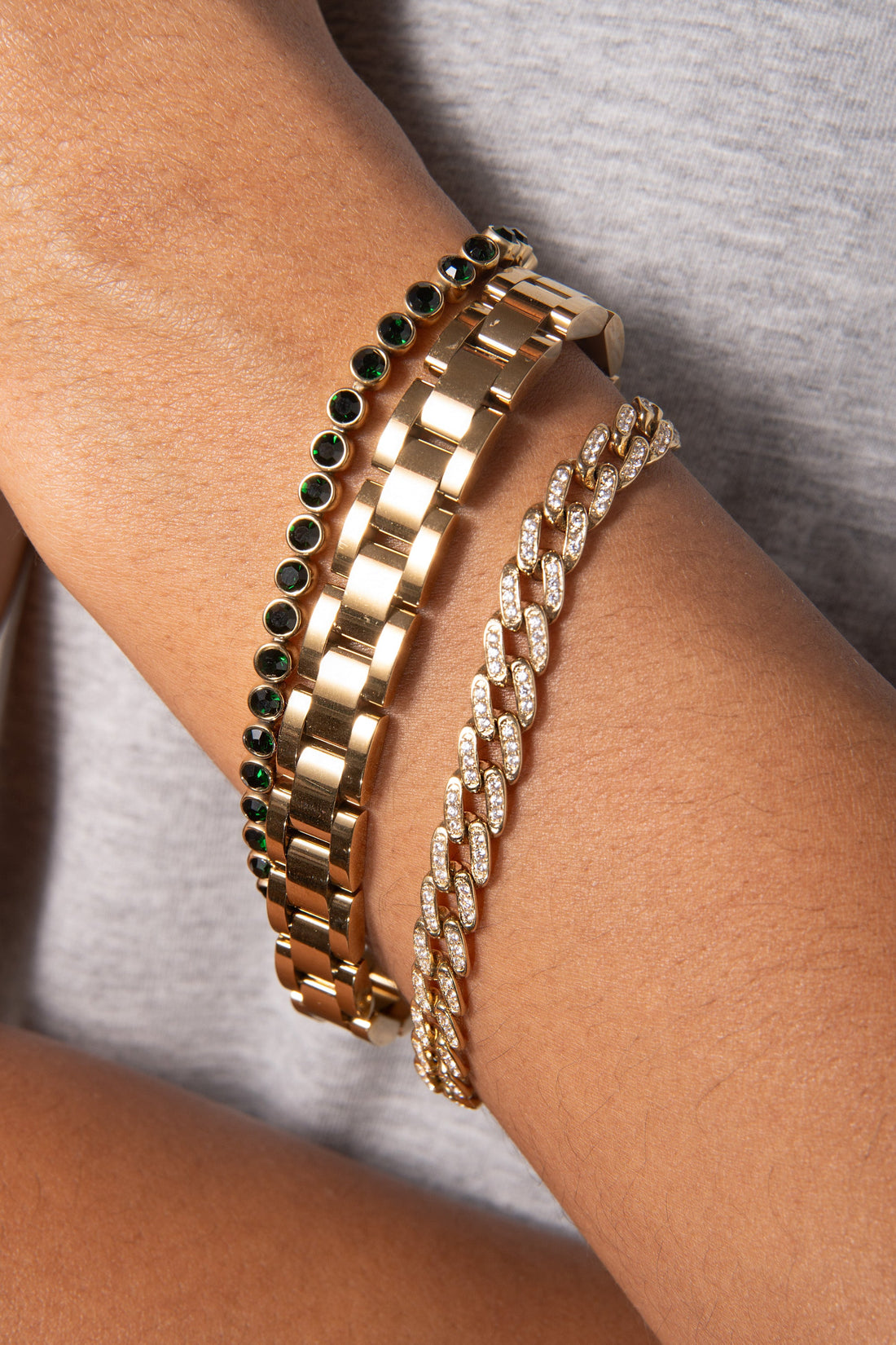 Chunky Watch Strap Bracelet - Adjustable Chain Link Wrist Accessory