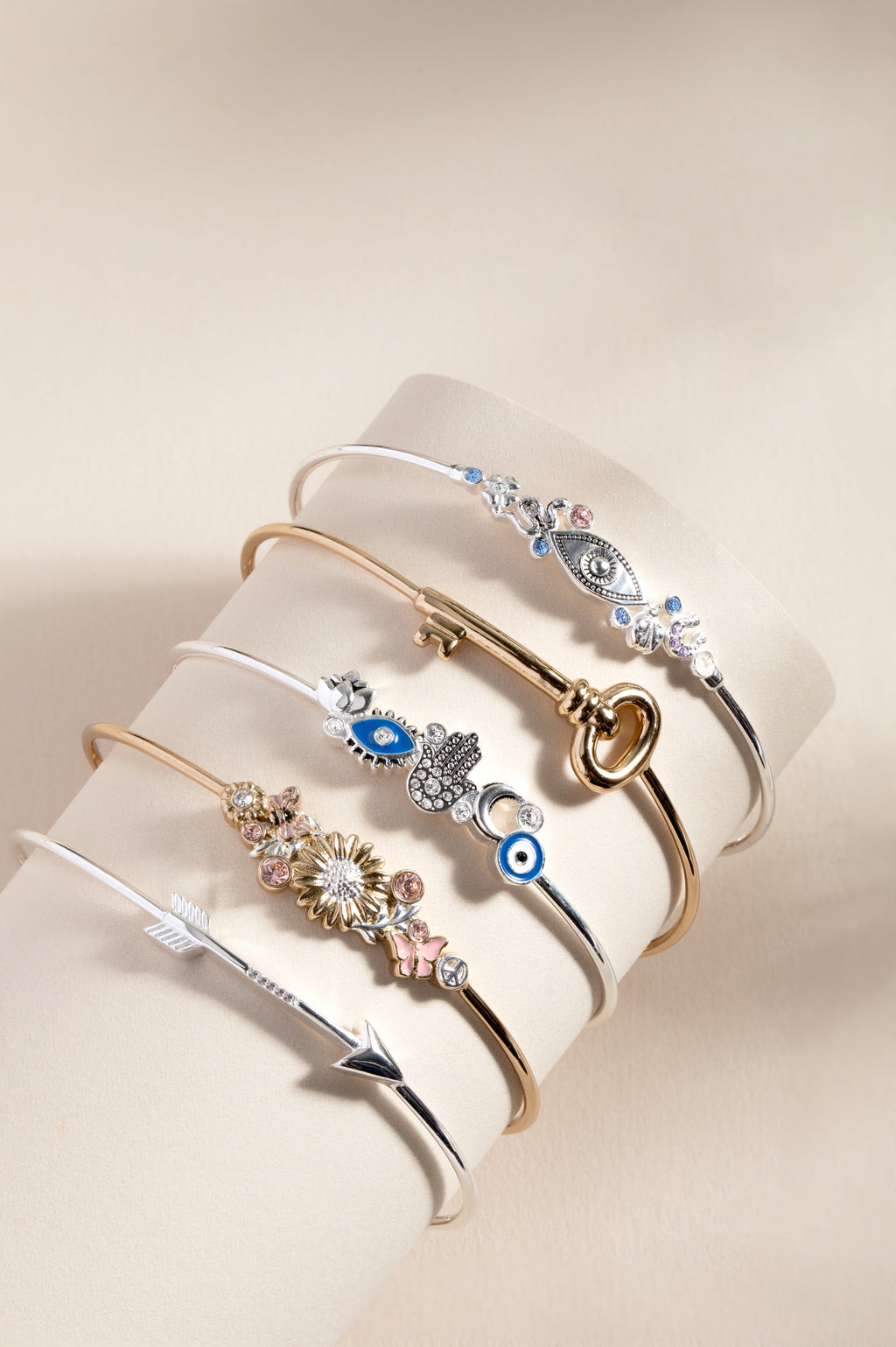 Key Inline Expandable Wire Bangle Bracelet for Intuition