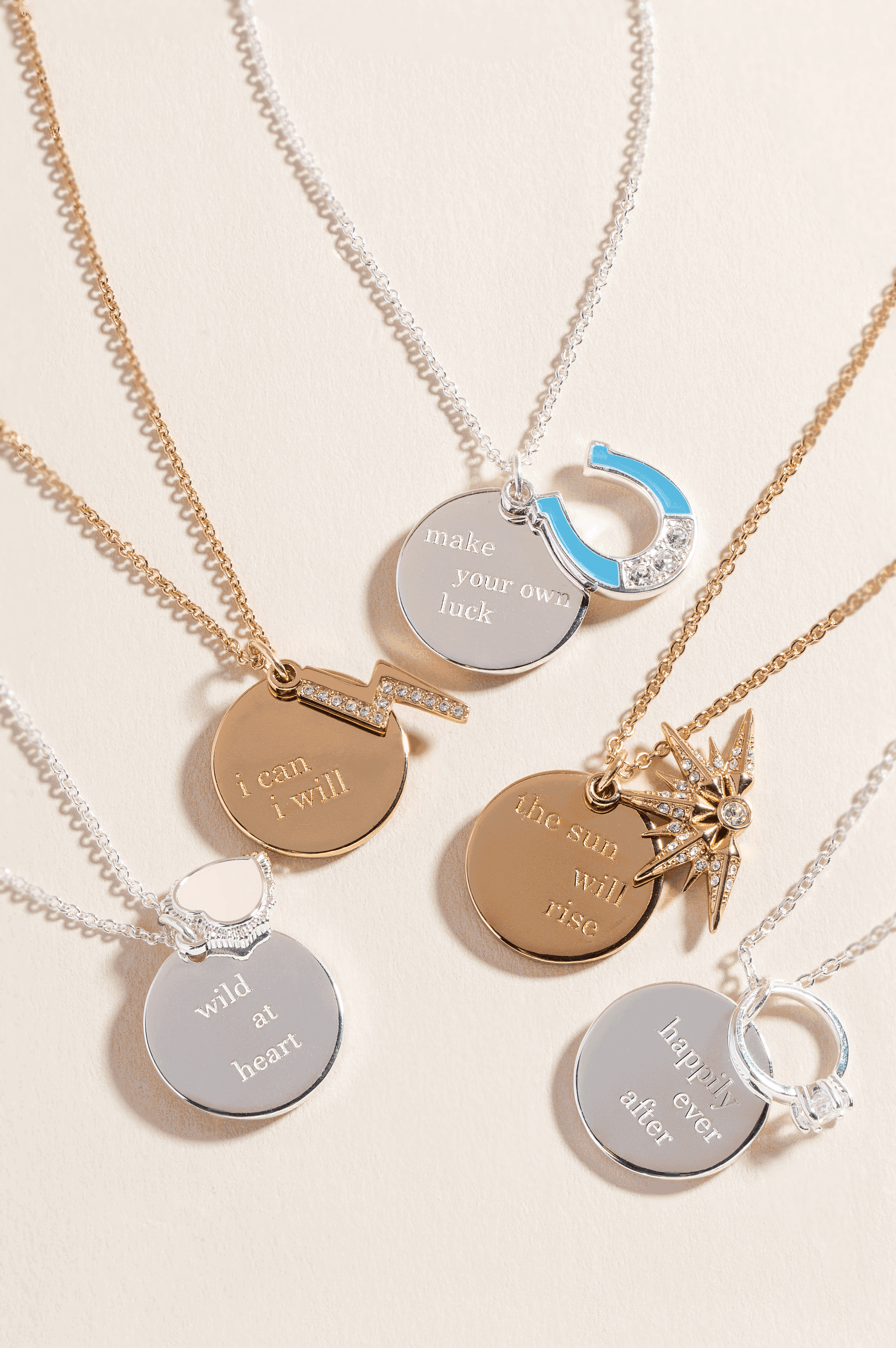 Wild at Heart Duo Charm Pendant Necklace in Silver Tone