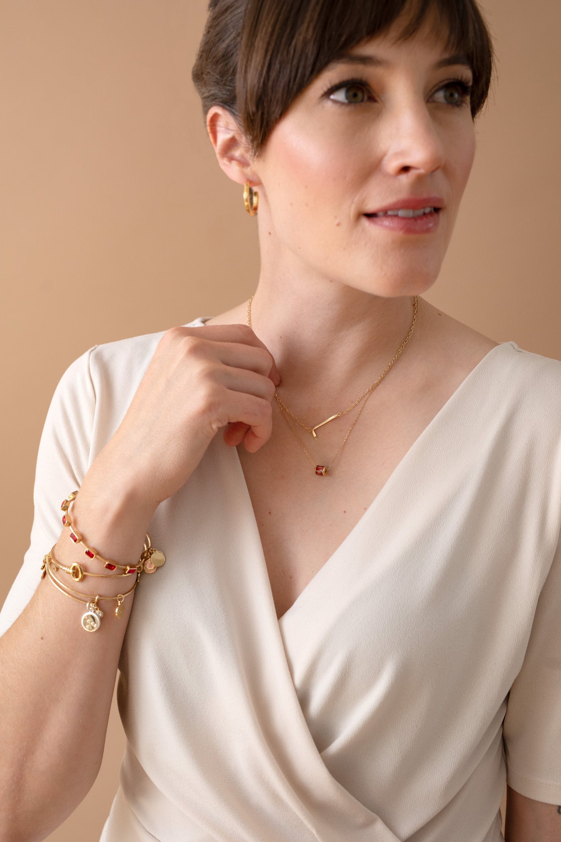 Cancer Zodiac Charm Bangle with Water Element Detail