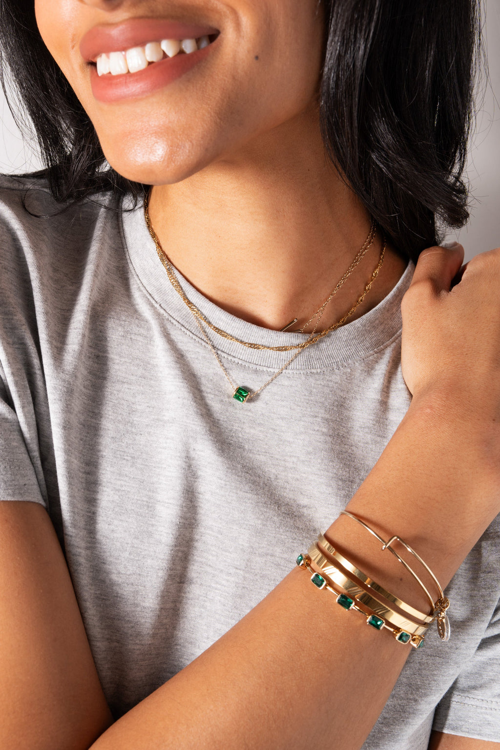 Sideways Initial K Pendant Necklace with Cubic Zirconia Accent