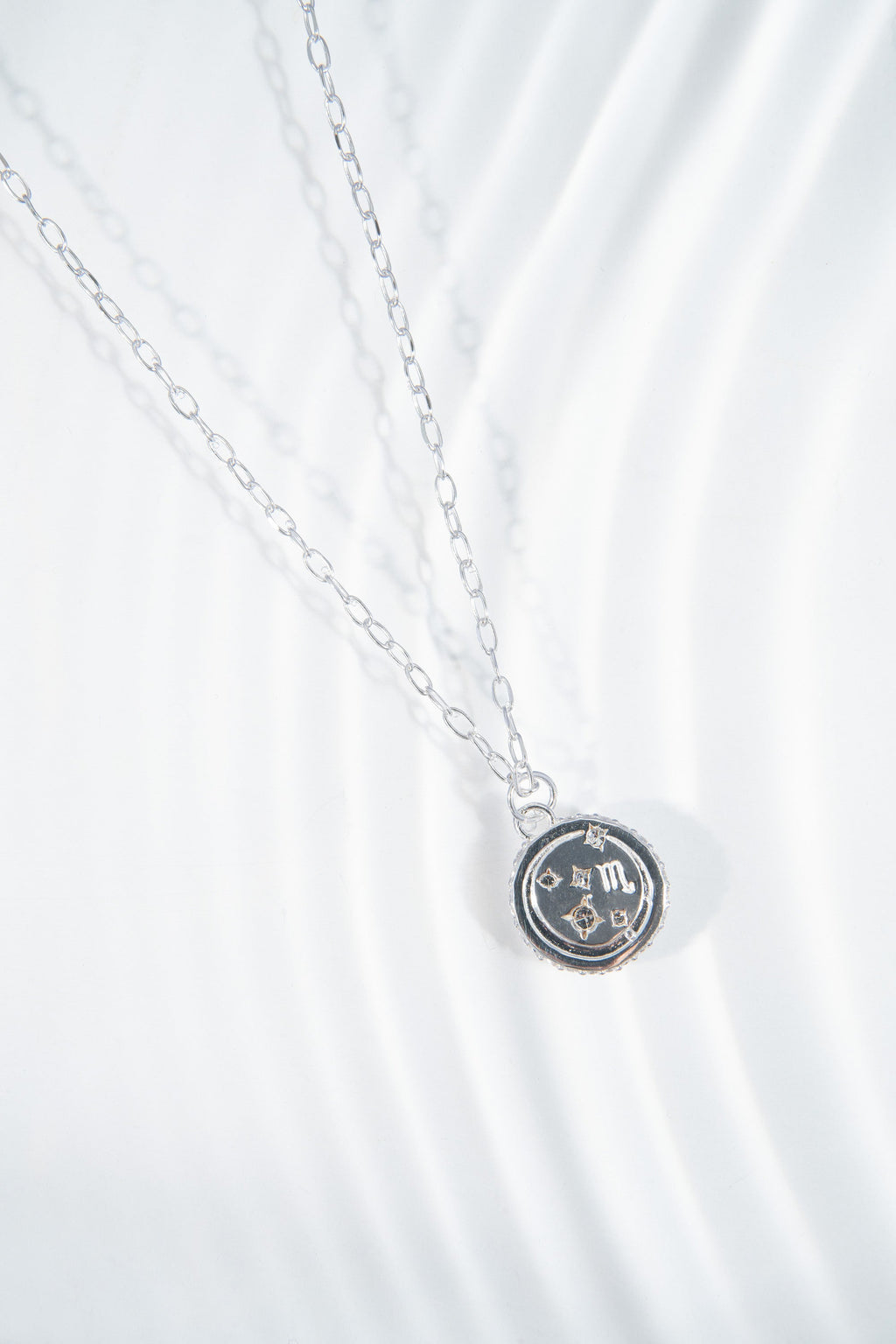 Scorpio Zodiac Charm Necklace with Crystal Accents