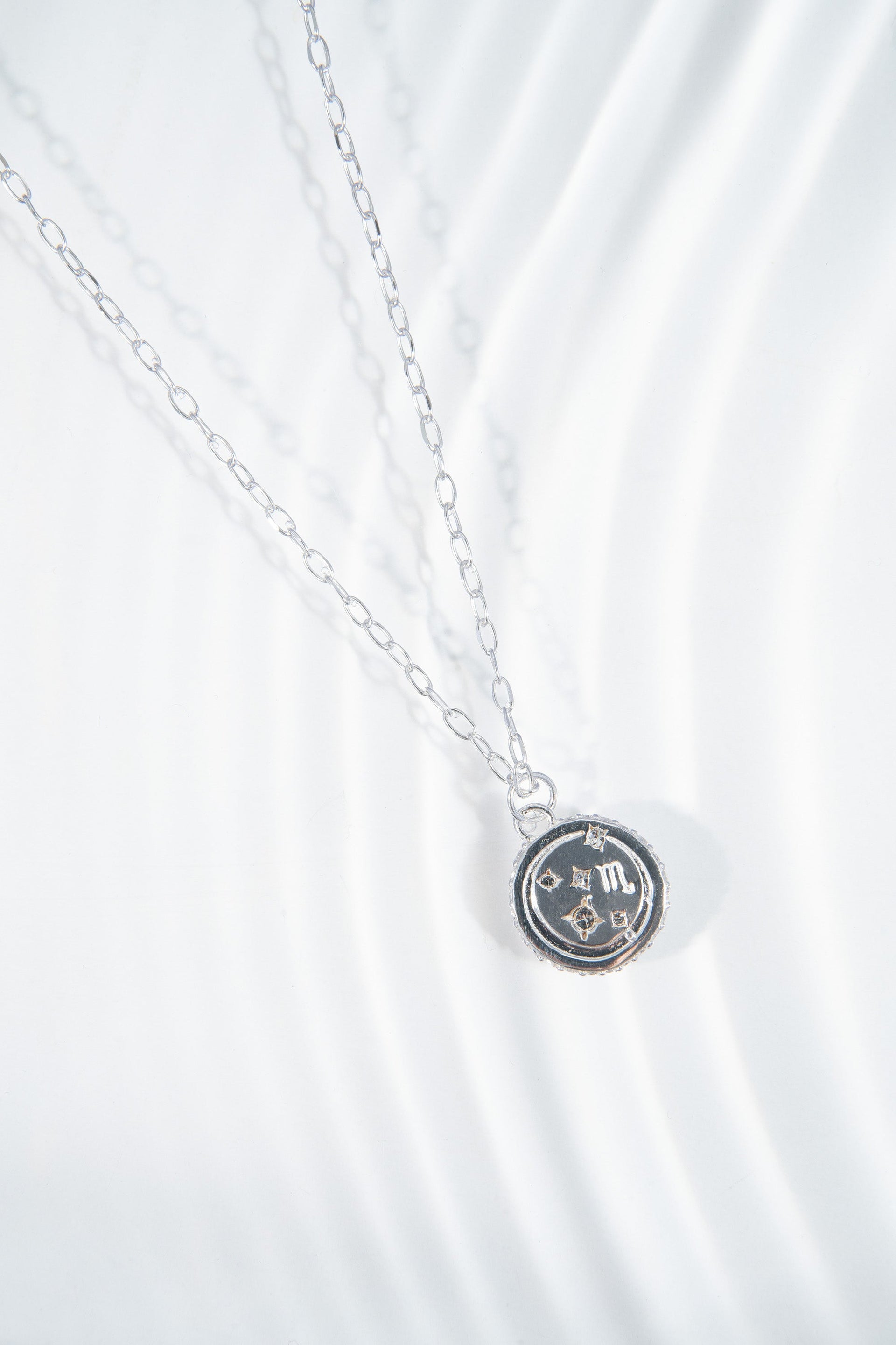 Scorpio Zodiac Charm Necklace with Crystal Accents